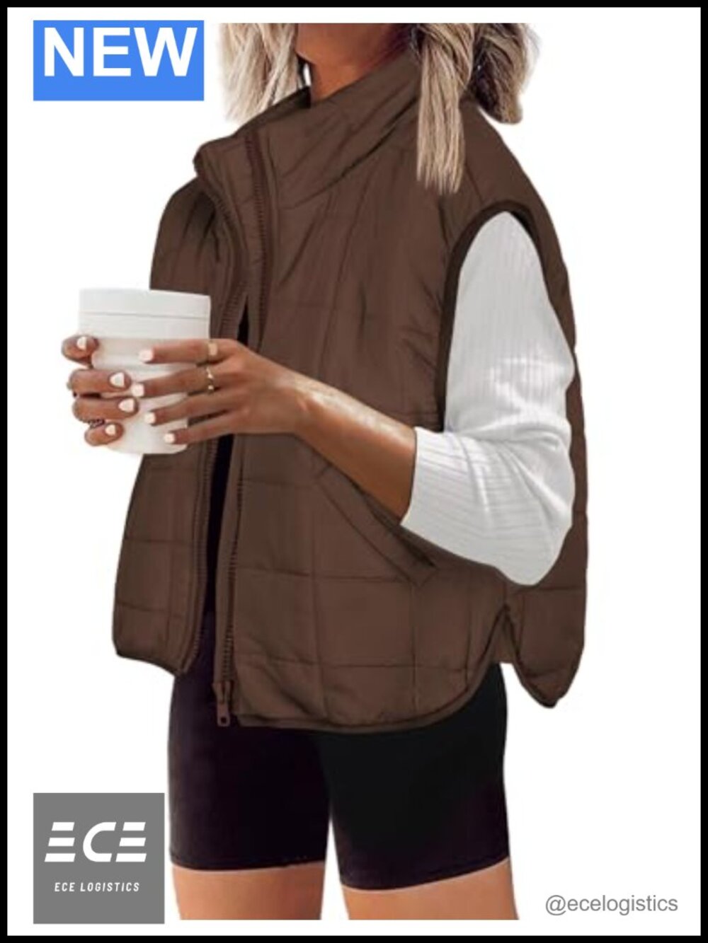 Women's Quilted Zip Up Puffer Vest Sleeveless Sleeveless Outerwear